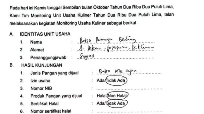 WARUNG BAKSO VIRAL. Warung Bakso Remaja di Joyosuran Pasar Kliwon Solo diduga mengandung bahan nonhalal.