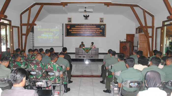 Antisipasi Bahaya Narkoba, Korem 074/Warastratama Gelar Sosialisasi P4GN
