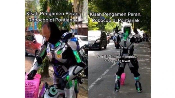 Viral Pengamen Berkostum RoboCop Hibur Pengguna Jalan, Ternyata Ada Kisah Pilu di Baliknya