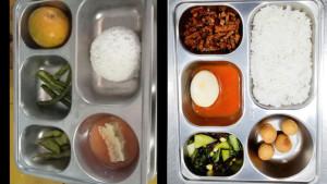 PERBANDINGAN-MENU-MBG-foto-menu-MBG-yang-disantap-siswa-di-Sragen-kiri-dan-Wonogiri-kanan.jpg