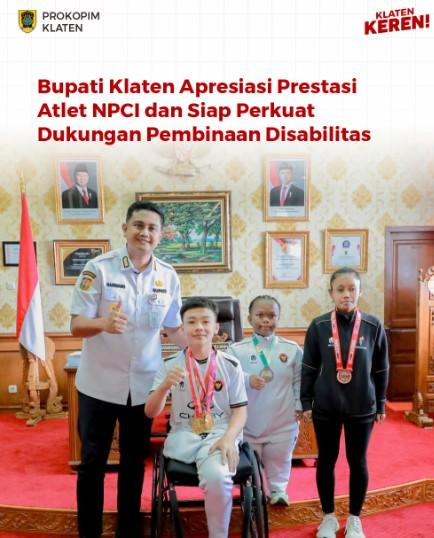 Bupati Klaten Menerima Audiensi dari Jajaran National Paralympic Committee Indonesia