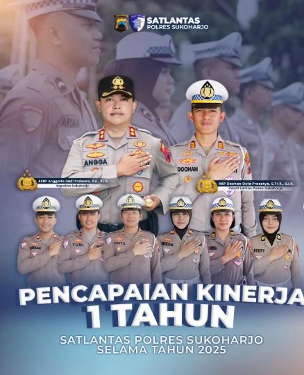 Catatan kinerja Satuan Lalu Lintas Polres Sukoharjo di Tahun 2025