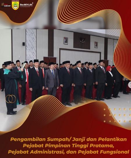 Pengambilan Sumpah/Janji dan Pelantikan Pejabat Pimpinan Tinggi Pratama Lingkungan Pemkab Sukoharjo