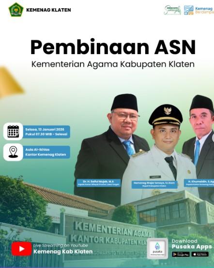 Pembinaan ASN yang juga dihadiri oleh Bupati Kabupaten Klaten Hamenang Wajar Ismoyo