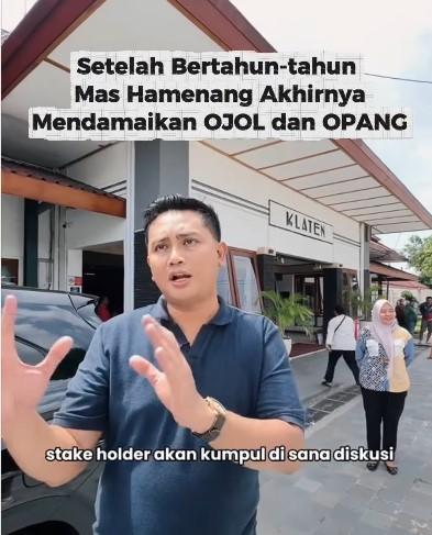 Bupati Hamenang Mendamaikan Ojol dan Opang di Klaten