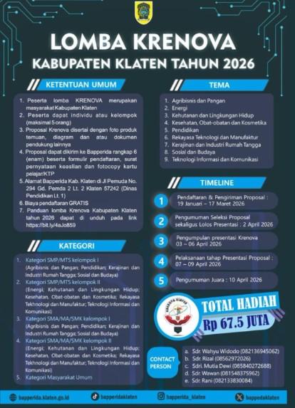 LOMBA KRENOVA KABUPATEN KLATEN TAHUN 2026