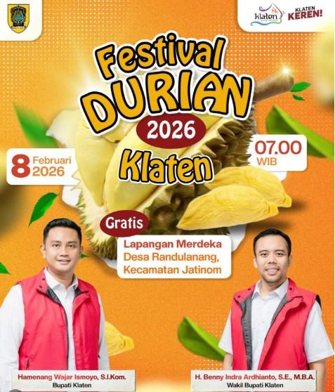 Event Tahunan di Klaten! Festival Durian 2026, Gratis untuk Masyarakat!
