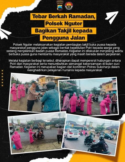 Tebar Berkah Ramadan, Polsek Nguter Hadir untuk Masyarakat