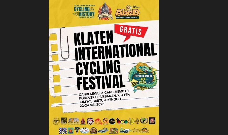 Ajang Klaten Internasional Cycling Festival, akan dihelat di Kompleks Candi Prambanan, Kabupaten Klaten pada Mei 2026