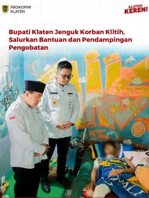 Bupati Hamenang menjenguk korban tindak kekerasan jalanan