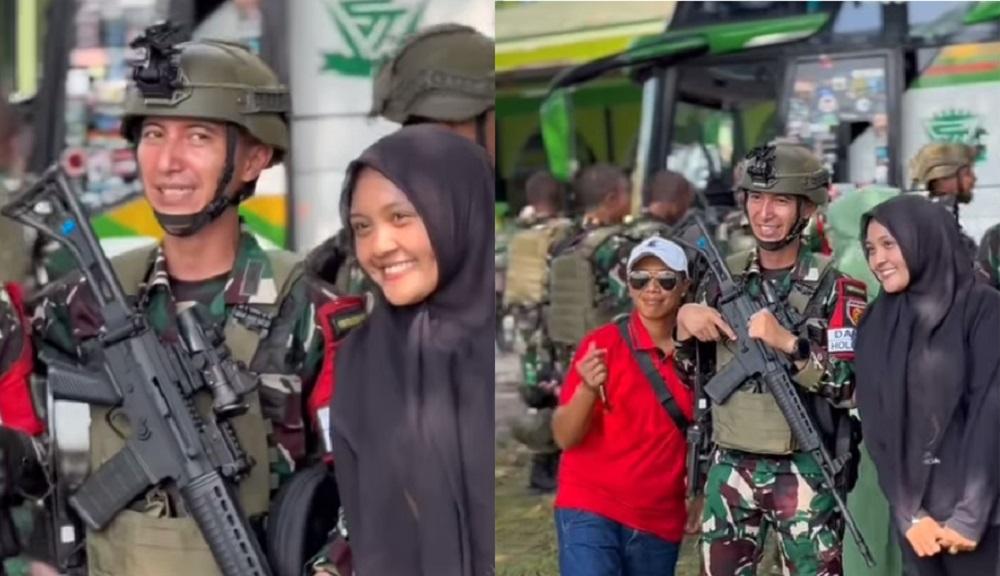 Calon Suami Ayu Ting Ting, Lettu Muhammad Fardhana Laris Diajak Foto Emak-emak, Terlihat Malu