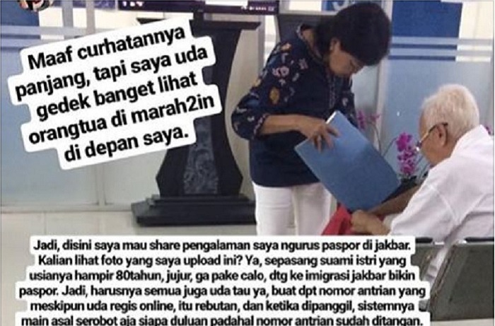 Viral di Media Sosial, Lansia Antre Lama dan Dibentak Petugas Imigrasi Jakbar saat Urus Paspor