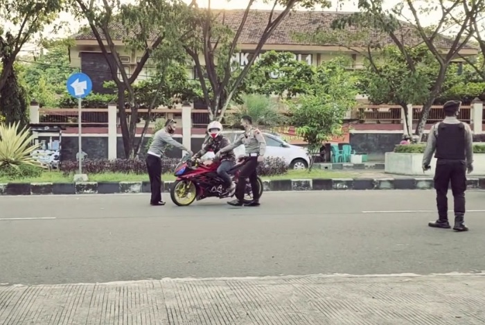 Tak Bisa Berkutik, Usai Emak-emak Curhat, Puluhan Motor Knalpot Brong Dirazia di Alun-alun Boyolali
