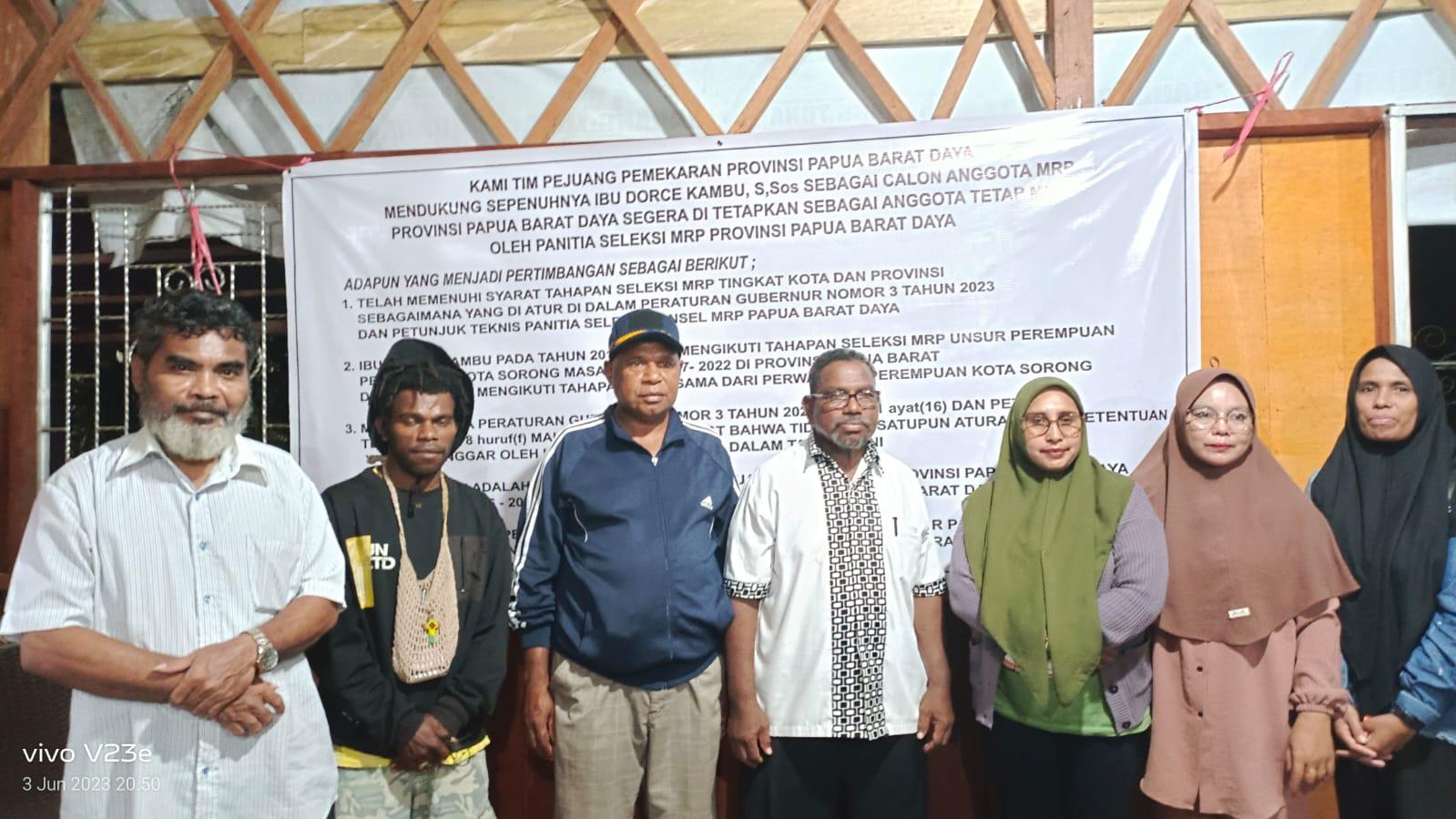 Soal MRPBD, Dorce Kambu Sah Maju dari Unsur Ormas Bukan Suku Moi