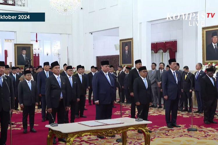 Presiden Prabowo Subianto Lantik 48 Menteri Kabinet Merah Putih, Berikut Daftar Lengkapnya