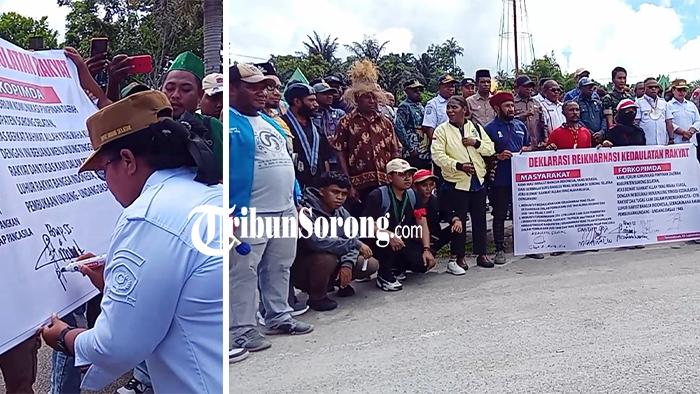 Bupati, DPRK, hingga Forkopimda Sorong Selatan Teken Deklarasi Aksi Damai