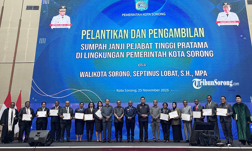13 Pejabat Tinggi Pratama Pemerintah Kota Sorong Dilantik, Berikut Daftar Namanya