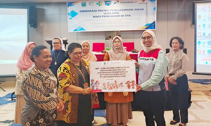 Pertamina EP Papua Field Dukung Program BKKBN Papua Barat, Salurkan Bantuan untuk Pengasuh TPA