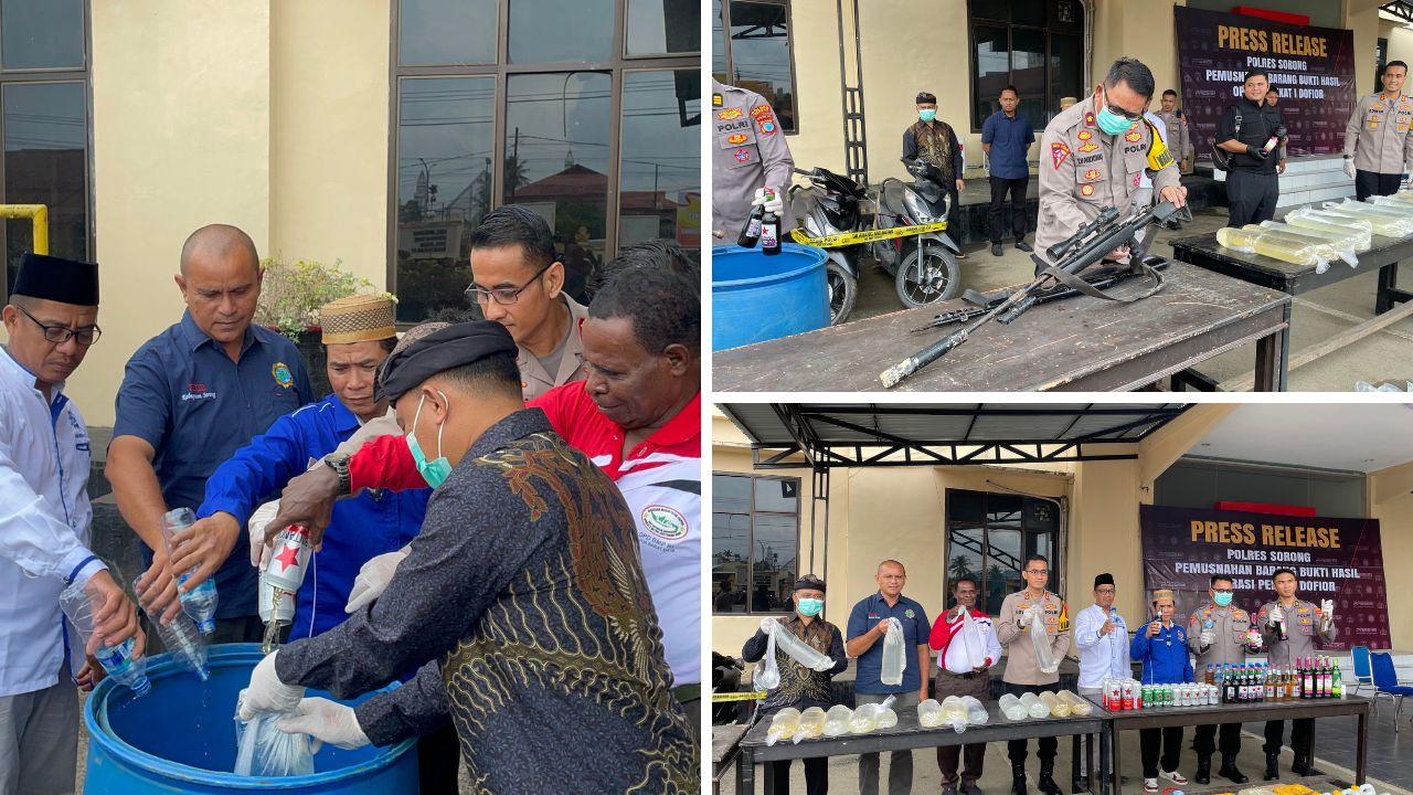 Daftar Barang Bukti Operasi Pekat I Dofior 2026 yang Dimusnahkan Polres Sorong