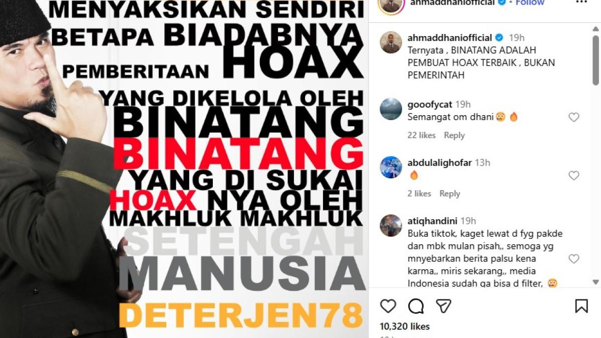 Ahmad Dhani mengungkapkan bahwa Al, El, Dul dan Safeea menjadi saksi bagaimana kejamnya kabar bohong tersebut. 