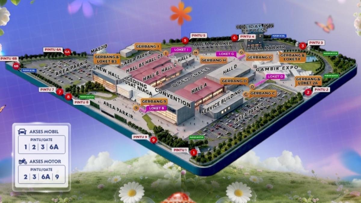 JAKARTA FAIR - Akses atau peta Jakarta Fair Kemayoran di Kemayoran, Jakarta Pusat.