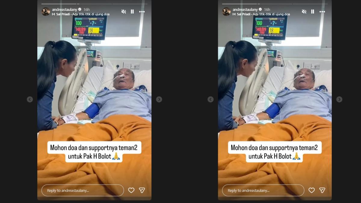 Andre Taulany bagikan kabar Haji Bolot dirawat di rumah sakit.