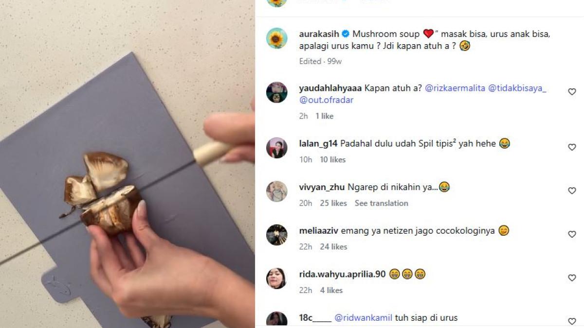 Aura Kasih menyinggung soal kesiapan diri dalam membina rumah tangga dan seolah memberi isyarat kepada seorang pria yang ia panggil dengan sebutan “A”