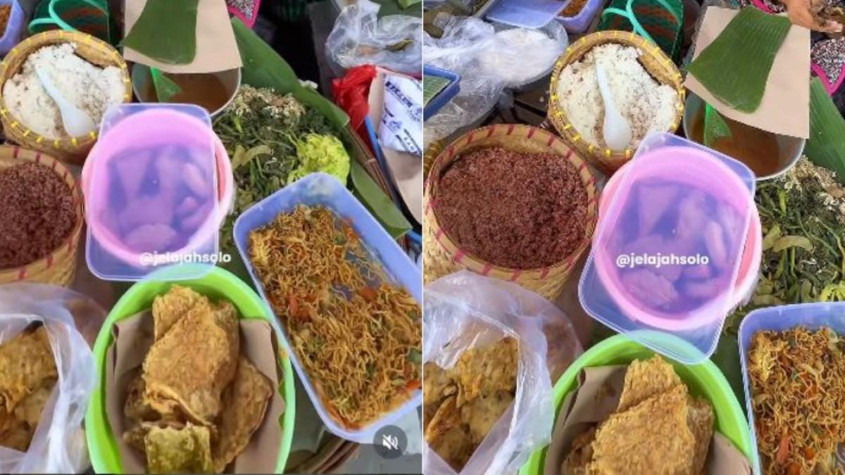 Berbagai menu tradisional yang dijual antara lain Bothok Mlanding, Bothok Urang, Bongko, Gethuk, Jadah, Lopis, Ketan, Sawut, Pecel Bakmi hingga nasi putih dan nasi merah.