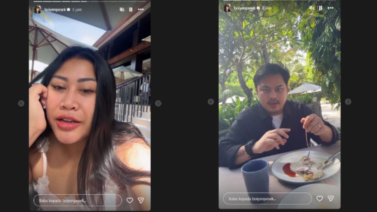 Boiyen dan Rully tampak jauh lebih leluasa memperlihatkan kemesraan tanpa tedeng aling-aling.