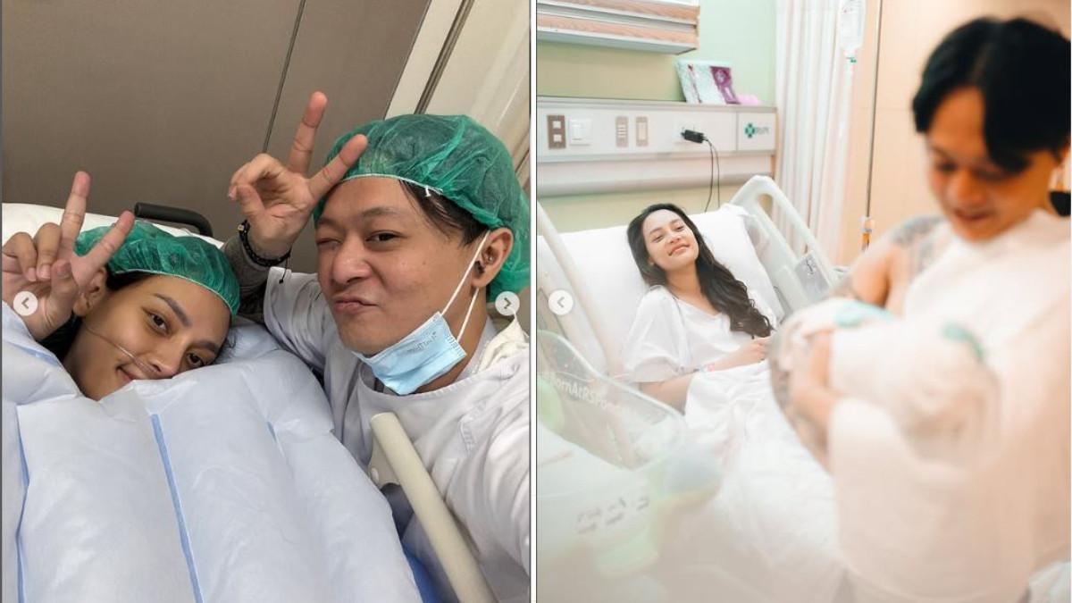 ERIKA CARLINA MELAHIRKAN - Bravy Vconk juga membagikan momen-momen dari proses persalinan sang kekasih melalui lima foto yang diunggah di akun Instagramnya.