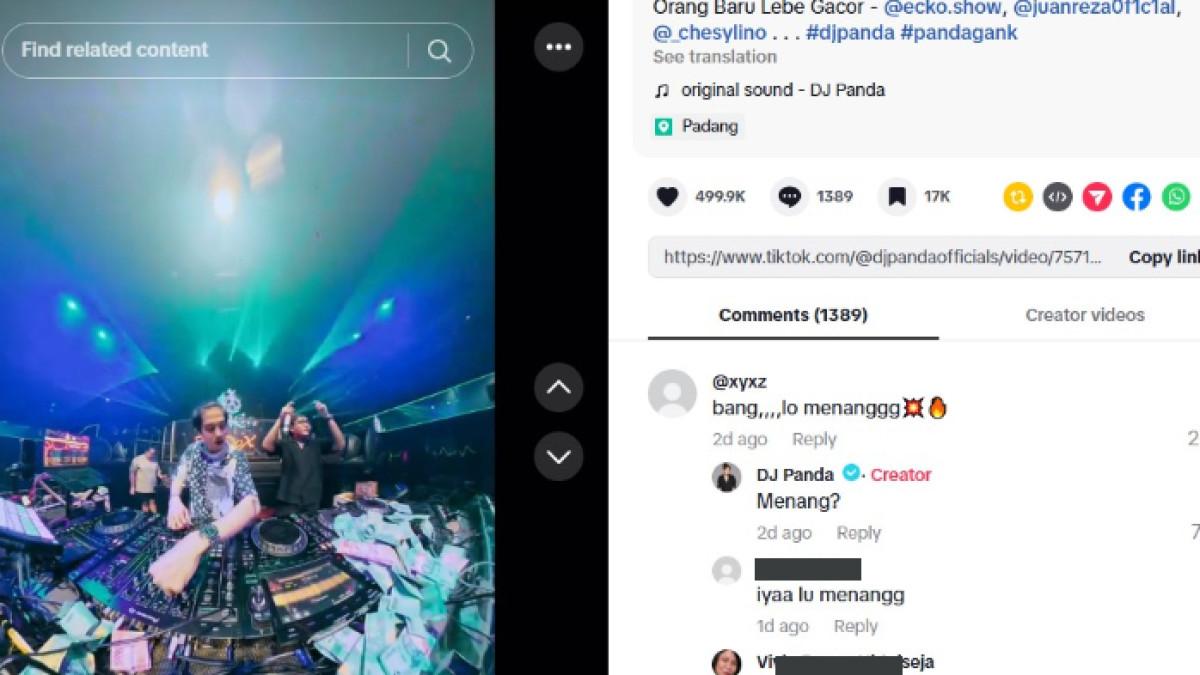 DJ Panda muncul di tengah kabar putusnya DJ Bravy dan Erika Carlina.