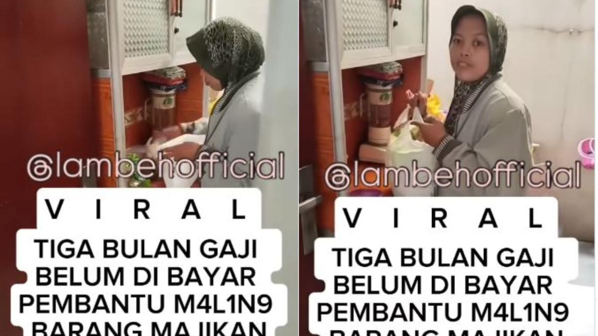 MENCURI - Dalam video tersebut, sang ART terlihat sedang mengemas sejumlah barang milik majikannya ke dalam tas.
