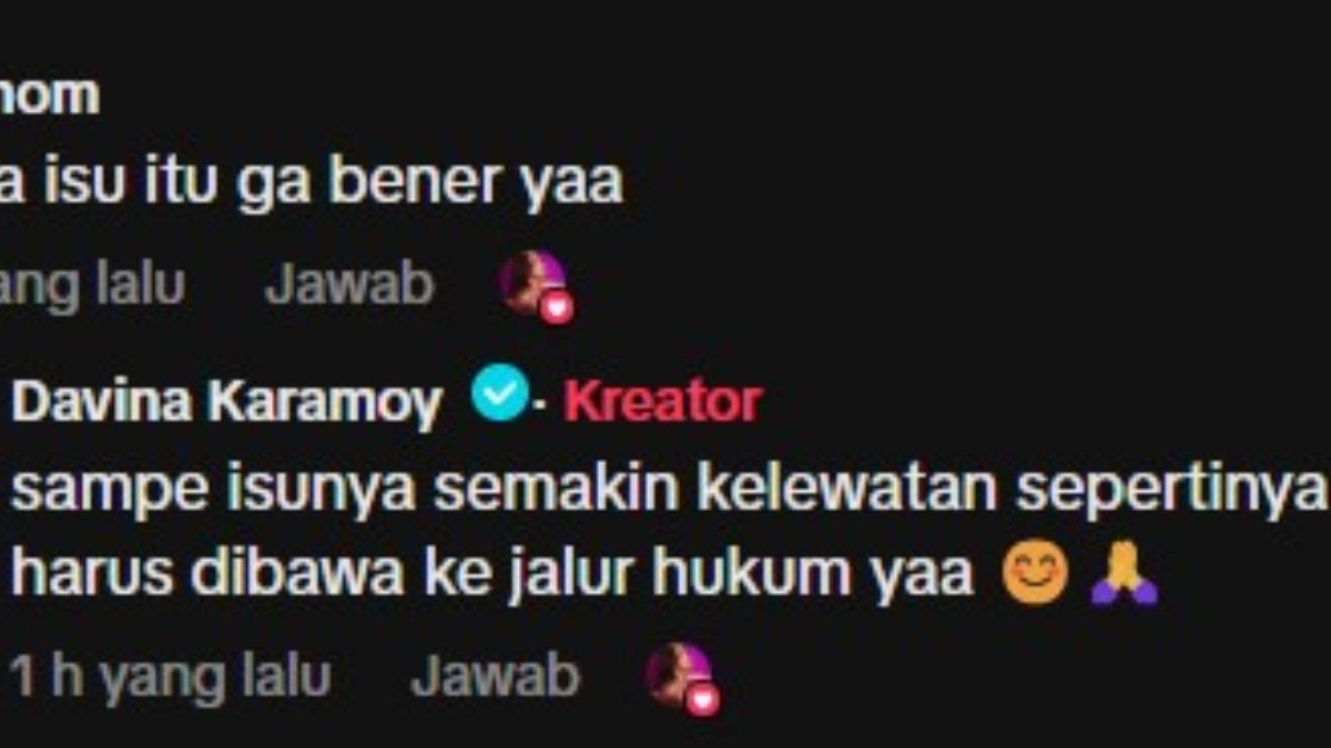 Davina Karamoy menjelaskan bahwa berita yang beredar dirinya jadi selingkuhan eks Menpora hanyalah fitnah.