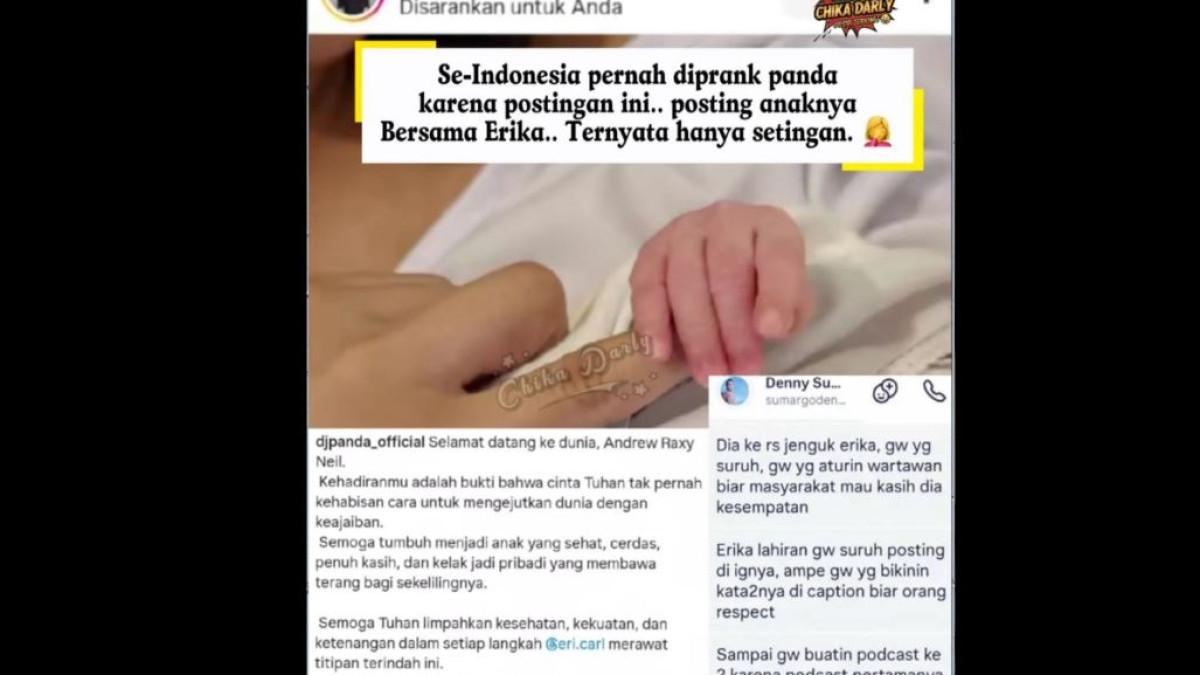 Denny Sumargo sendiri yang meminta DJ Panda datang ke rumah sakit untuk menjenguk Erika.