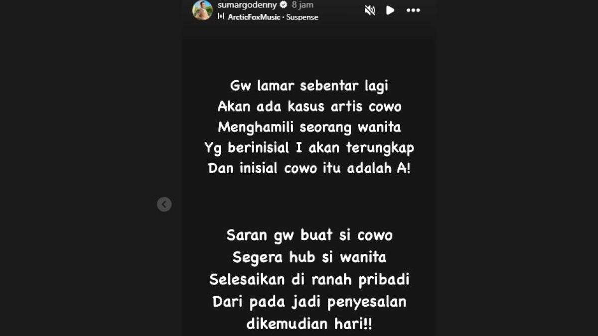 ARTIS HAMILI WANITA - Denny Sumargo membagikan ramalan tentang seorang artis pria yang terlibat kasus kehamilan di luar nikah, mirip seperti kisah Erika Carlina.