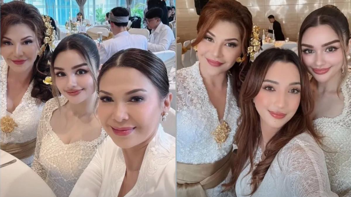 PENAMPILAN - Di sisi lain, Tamara Bleszynski juga terlihat akrab dengan Nourah Sheivirah. Keduanya kompak tampil cantik dan anggun di acara pertunangan Rasya.