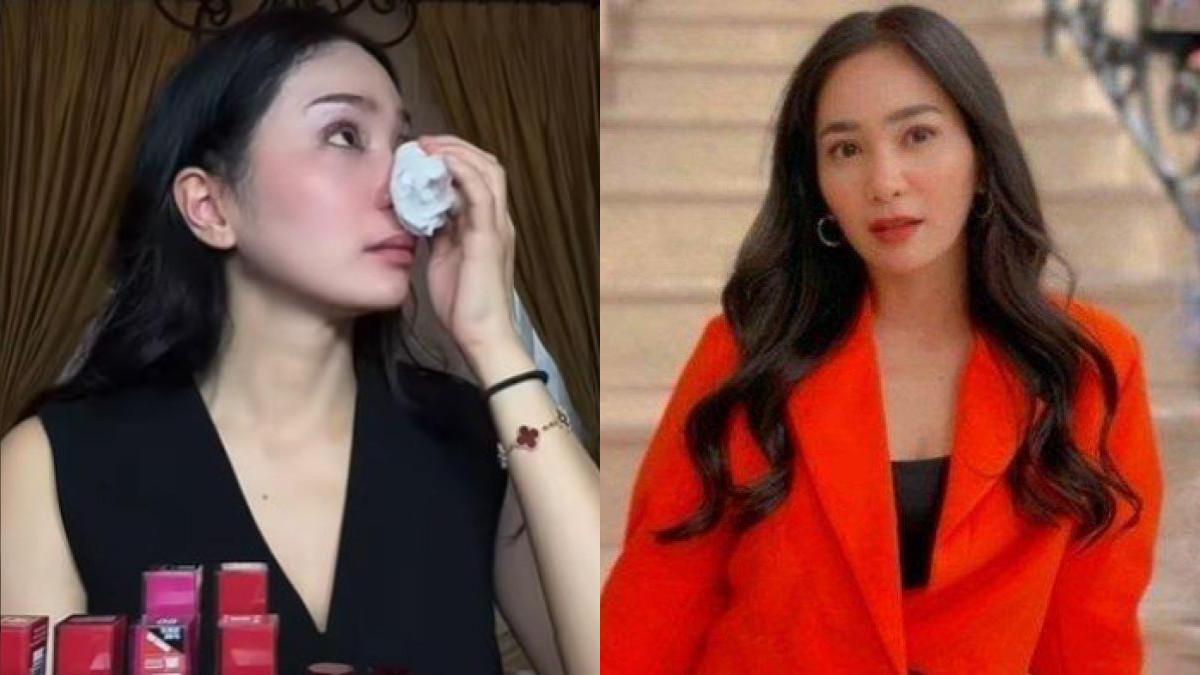 POLEMIK KELUARGA ARTIS - Bunga Zainal tak kuasa menahan tangis buntut polemik dengan keluarga. Ia pun tak masalah dianggap sebagai sosok penjahatnya.