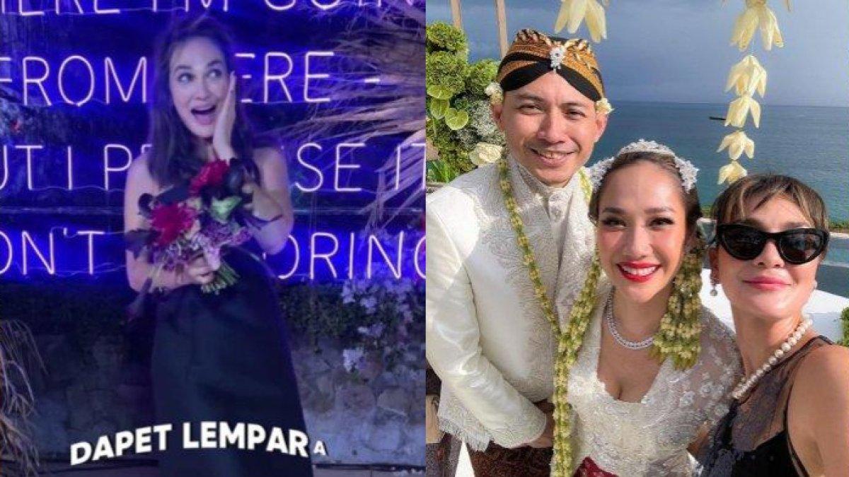 Luna Maya Membeku Setelah Tangkap Lemparan Bunga di Nikahan BCL dan Tiko: Emang Artinya Apa Sih?