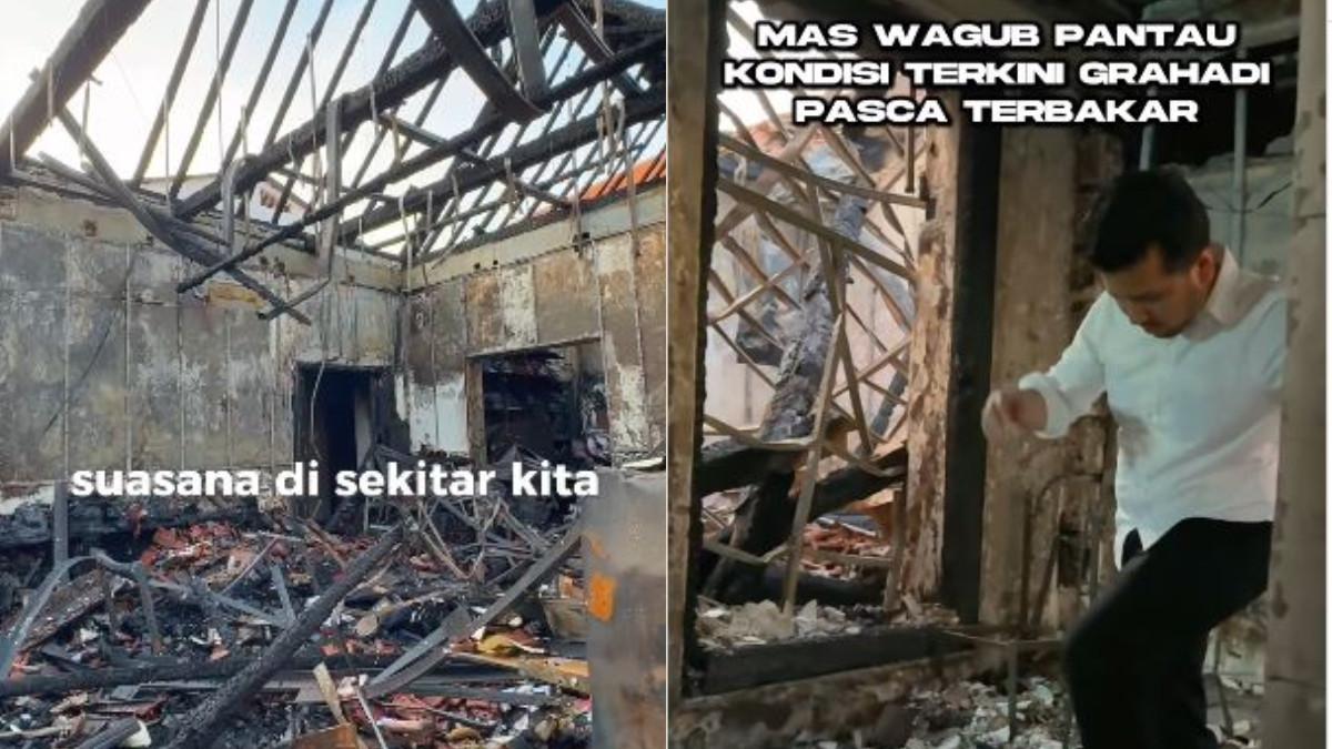 KONDISI ARUMI BACHSIN - Arumi Bachsin, istri Wakil Gubernur Jawa Timur Emil Dardak tampak mendatangi ruang kerja sang suami yang menjadi salah satu korban amukan massa.