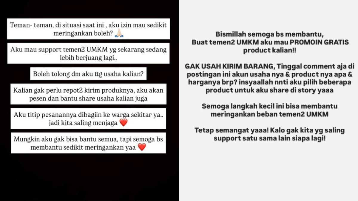 Felicya Angelista dan Tya Ariestya bantu promosikan UMKM yang terdampak situasi demo.