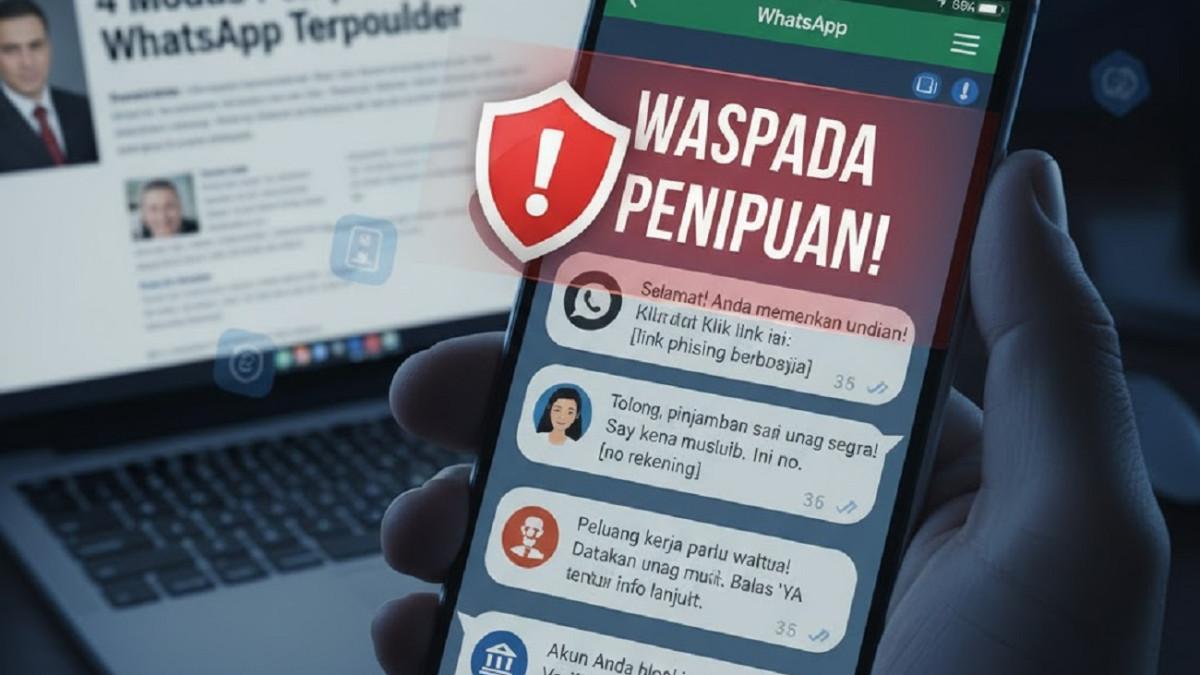 HATI HATI PENIPUAN - Empat modus penipuan di WhatsApp yang perlu kamu waspadai agar tak mudah tertipu