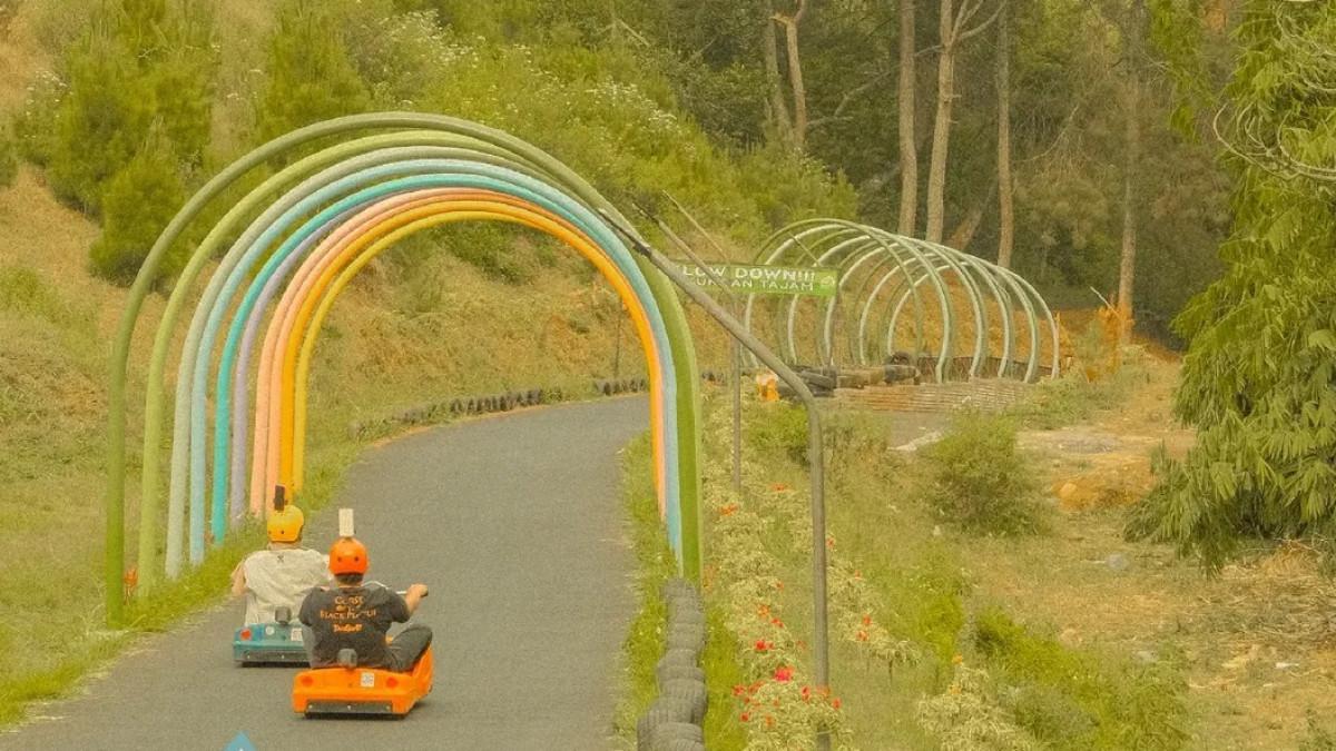 WISATA LEMBANG - Noah’s Park Lembang punya wahana seru mulai dari luge kart ekstrem, ATV, hingga flying fox dengan pemandangan pinus yang bikin betah healing.