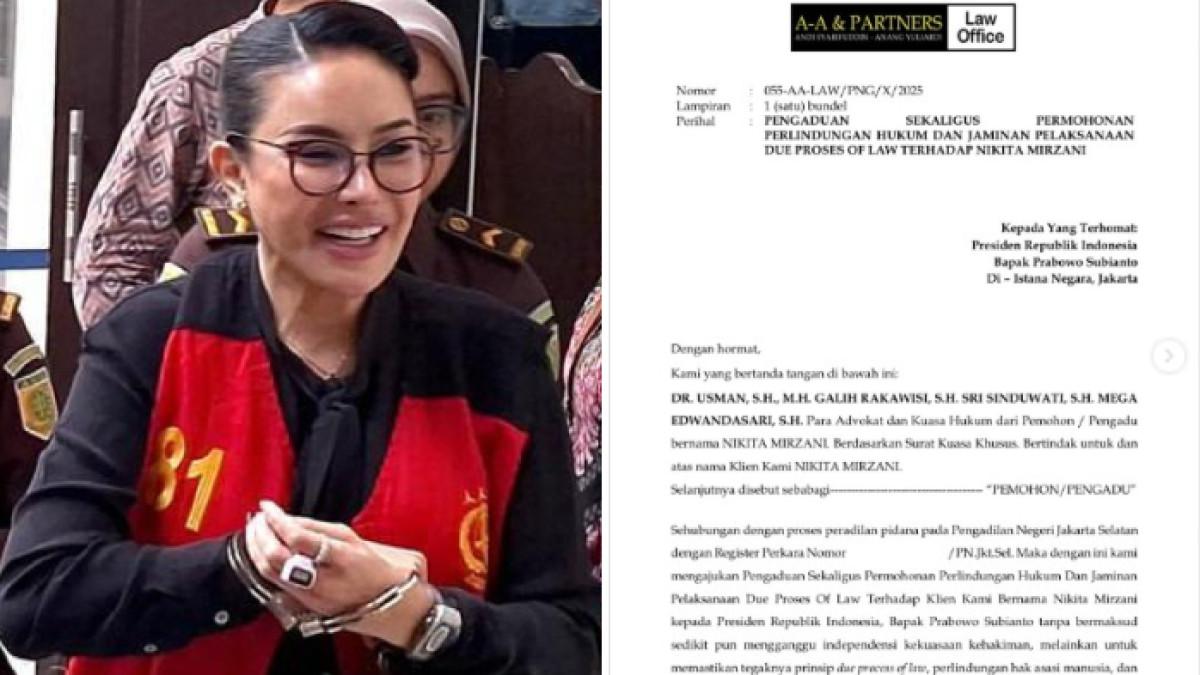 Jelang Vonis Hari Ini, Nikita Mirzani Kirim Sepucuk Surat ke Presiden Prabowo, Berikut Isinya!