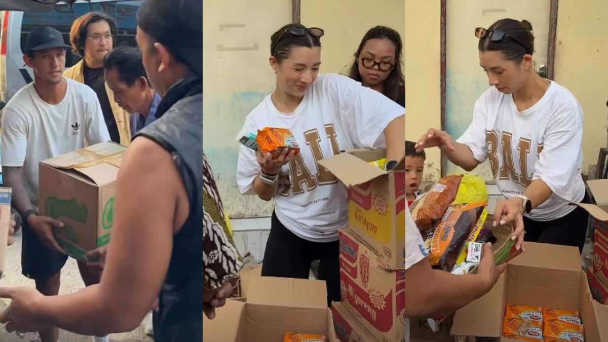 Potret Jennifer Bachdim dan Irfan Bachdim beri bantuan ke korban banjir di Bali