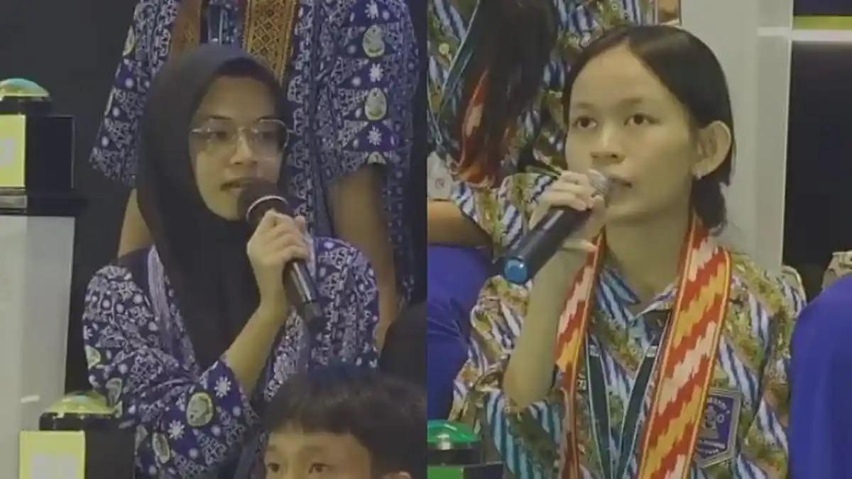 LCC MPR RI - Kolase potret Riana dan Jospeha, sesama peserta final LCC Empat Pilar MPR RI di Pontianak