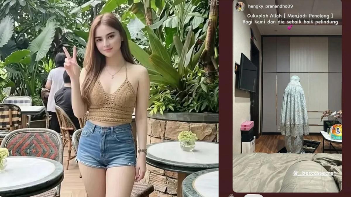 TEMAN VCS SUAMI CLARA SHINTA - Kolase potret sosok Indah dan unggahan Instagramnya pamer momen salat