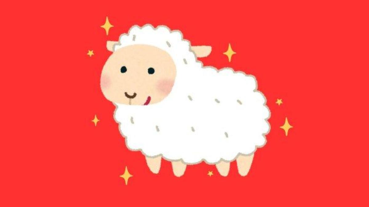 ILUSTRASI SHIO KAMBING - Lambang Shio Kambing yang dibuat di Canva pada Kamis (12/6/2025).