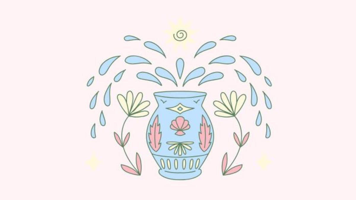 ILUSTRASI ZODIAK AQUARIUS - Lambang zodiak Aquarius yang dibuat di Canva pada Senin (25/8/2025).