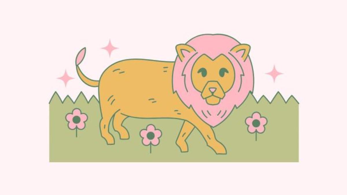 ILUSTRASI ZODIAK LEO - Lambang zodiak Leo yang dibuat di Canva pada Senin (25/8/2025).