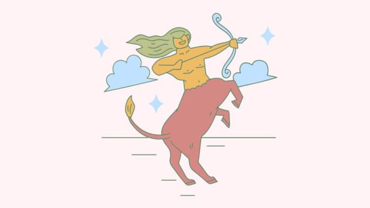 ILUSTRASI ZODIAK SAGITARIUS - Lambang zodiak Sagitarius yang dibuat di Canva pada Senin (25/8/2025)